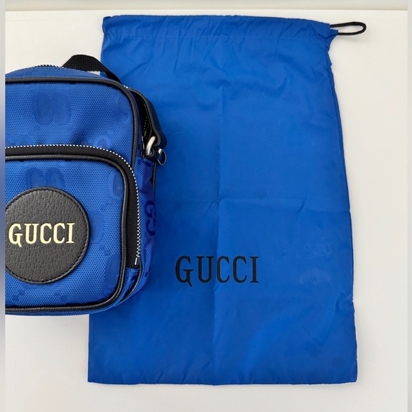 Gucci Men’s Blue Off The Grid Mini Monogram Crossbody Bag - Picture 11 of 13